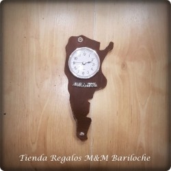 Reloj Cuero Mapa Chico