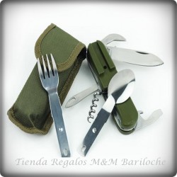 Cuchillo con Tenedor, Cuchara y Destapador