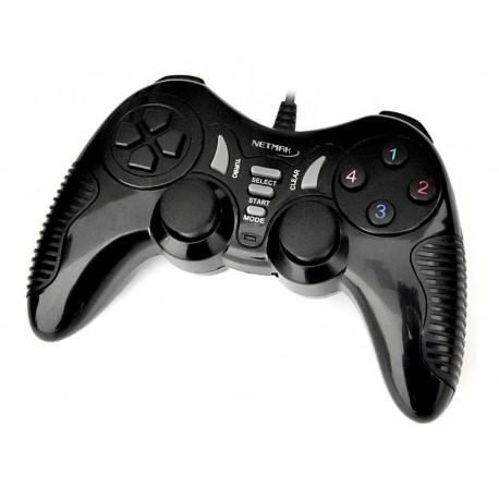Joystick Ps2 Black Doble Vibracion Netmak (Ly)