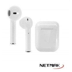 Earbuds Livianos Touch Bluetooth C/ Base De Carga Portatil Marca Netmak (Ly)