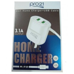 Cargador Ultra Rapido 3.1A + 2Usb Pro21