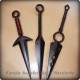 Naruto KUNAI ARMAS DORADAS 14 Cm - Metal-M (Yu)